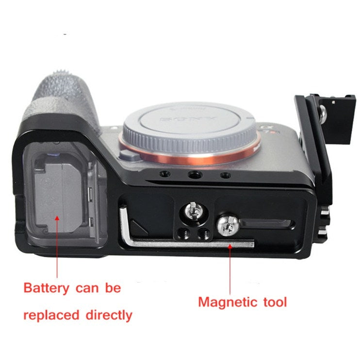 BEXIN Push-Pull Type Vertical Shoot Quick Release L Plate Bracket Base Holder with Hot Shoe for Sony ILCE-7RM4 / A7R4 / A7R IV - free shipping - PMC TechLife - Order now!