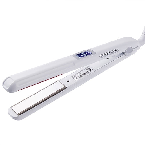 RUCHA Ultrasonic Infrared Hair Care Iron Straightener with Adjustable Upgraded LCD Display(White) - free shipping - PMC TechLife - Order now!