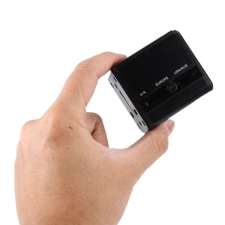 World-Wide Universal Travel Concealable Plugs Adapter with & Built-in Dual USB Ports Charger for US, UK, AU, EU(Black) - free shipping - PMC TechLife - Order now!