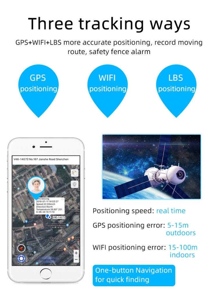 REACHFAR RF-V46-B GPS Smart Tracker WatchBand, Support SOS / Camera / Health Management / 4G LTE / Blood Pressure / Heart Rate, For North America / South America(Black) - Personal Tracker by PMC TechLife | Online Shopping South Africa | PMC TechLife