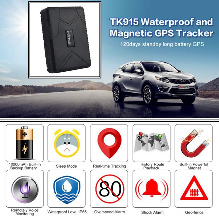TK915 Magnetic Vehicle 2G GSM GPS Real Time Tracking Tracker - free shipping - PMC TechLife - Order now!