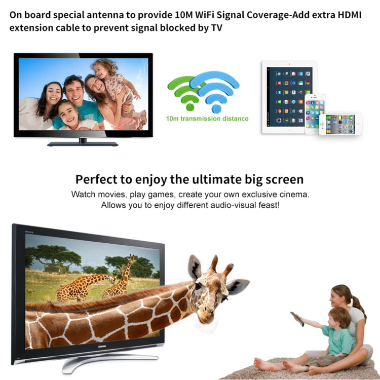 M2 Plus Wireless WiFi Display Dongle Receiver Airplay Miracast DLNA 1080P HDMI TV Stick for iPhone, Samsung, and other Android Smartphones(Black) - Wireless Display Dongle by PMC TechLife | Online Shopping South Africa | PMC TechLife