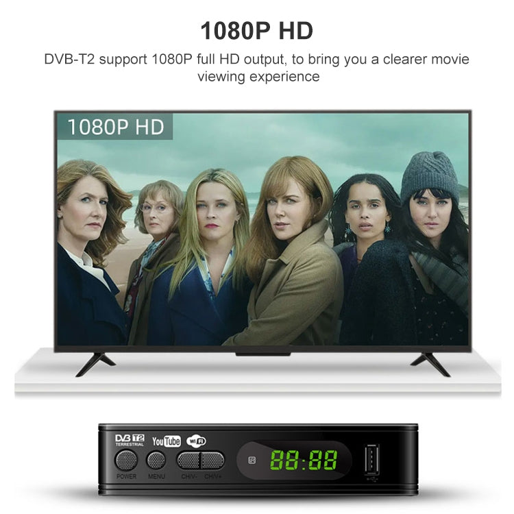 T15-T2 1080P Full HD DVB-TC/C Receiver Set-Top Box, EU Plug - DVB-T & Analog Solutions by PMC TechLife | Online Shopping South Africa | PMC TechLife | Buy Now Pay Later Mobicred
