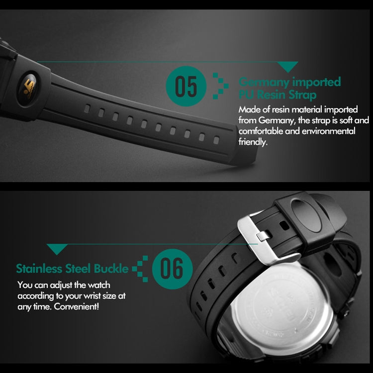 SKMEI 1258 Multifunctional Outdoor Sports Noctilucent Waterproof Wrist Watch, Size: S(Black) - free shipping - PMC TechLife - Order now!