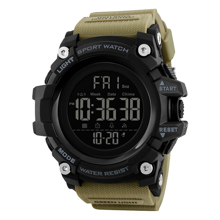 SKMEI 1384 Multifunctional Men Outdoor Fashion Noctilucent Waterproof LED Digital Watch (Khaki) - free shipping - PMC TechLife - Order now!