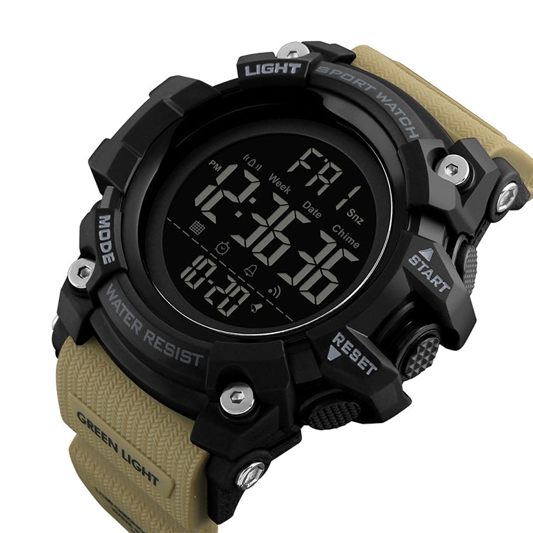 SKMEI 1384 Multifunctional Men Outdoor Fashion Noctilucent Waterproof LED Digital Watch (Khaki) - free shipping - PMC TechLife - Order now!
