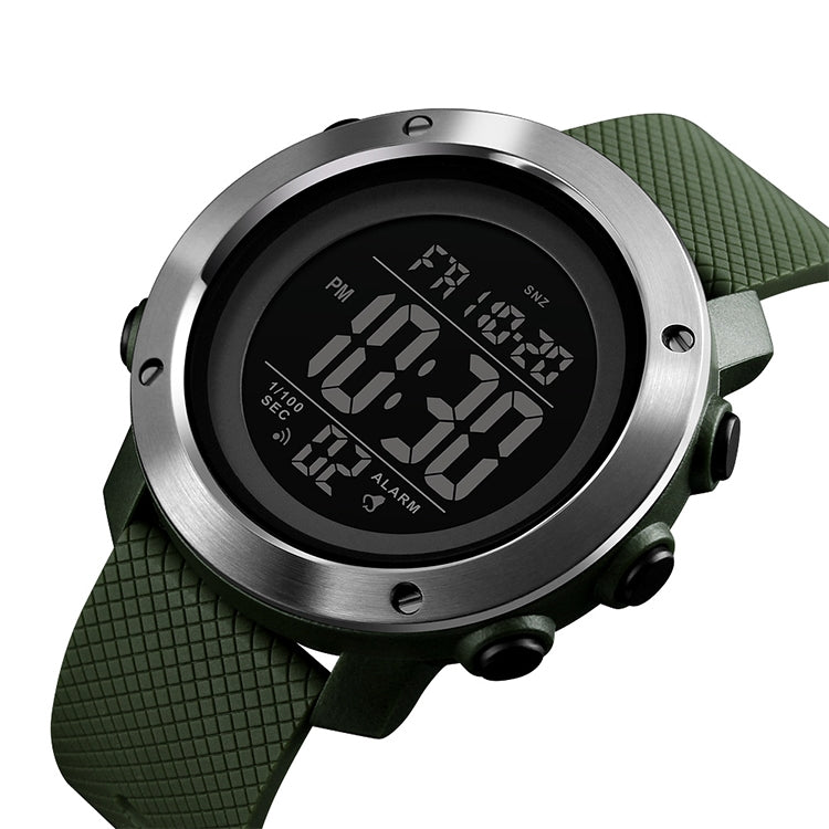 SKMEI 1416 Multifunctional Outdoor Fashion Noctilucent Waterproof Steel Ring Digital Watch (Army Green) - free shipping - PMC TechLife - Order now!