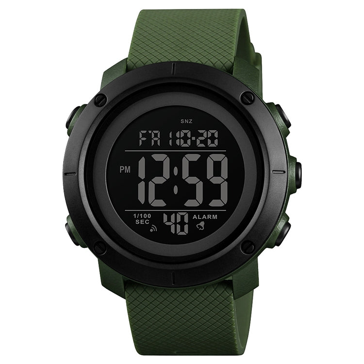SKMEI 1426 Multifunctional Outdoor Fashion Noctilucent Waterproof Black Machine Rubber Ring Digital Watch (Army Green) - free shipping - PMC TechLife - Order now!