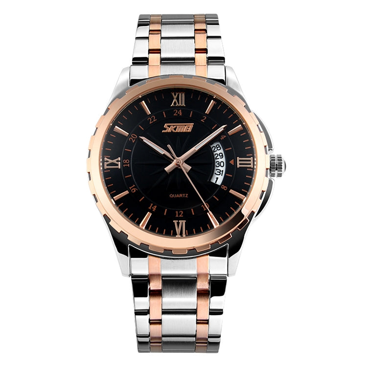 SKMEI 9069 Multifunctional Outdoor Fashion Business Waterproof Interval Gold Shell Quartz Wrist Watch(Gold) - free shipping - PMC TechLife - Order now!