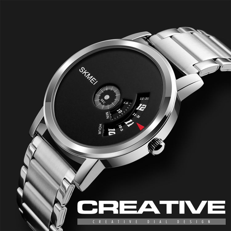 SKMEI 1260 Fashion Creative Pointer 30m Waterproof Quartz Wrist Watch with Stainless Steel Watchband(Black) - free shipping - PMC TechLife - Order now!