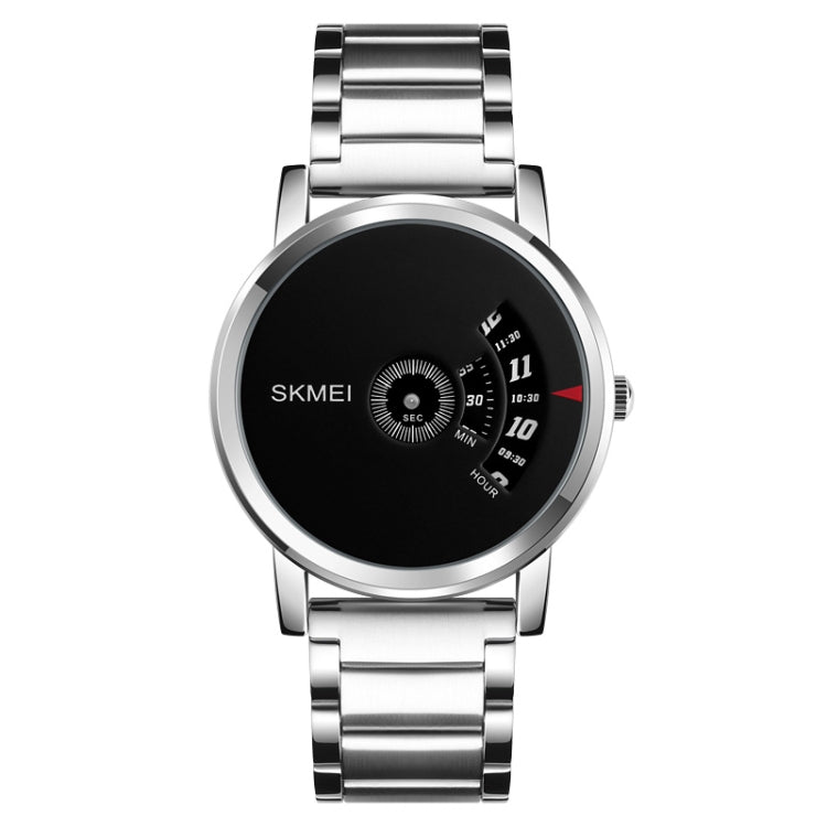 SKMEI 1260 Fashion Creative Pointer 30m Waterproof Quartz Wrist Watch with Stainless Steel Watchband(Silver+Black) - free shipping - PMC TechLife - Order now!