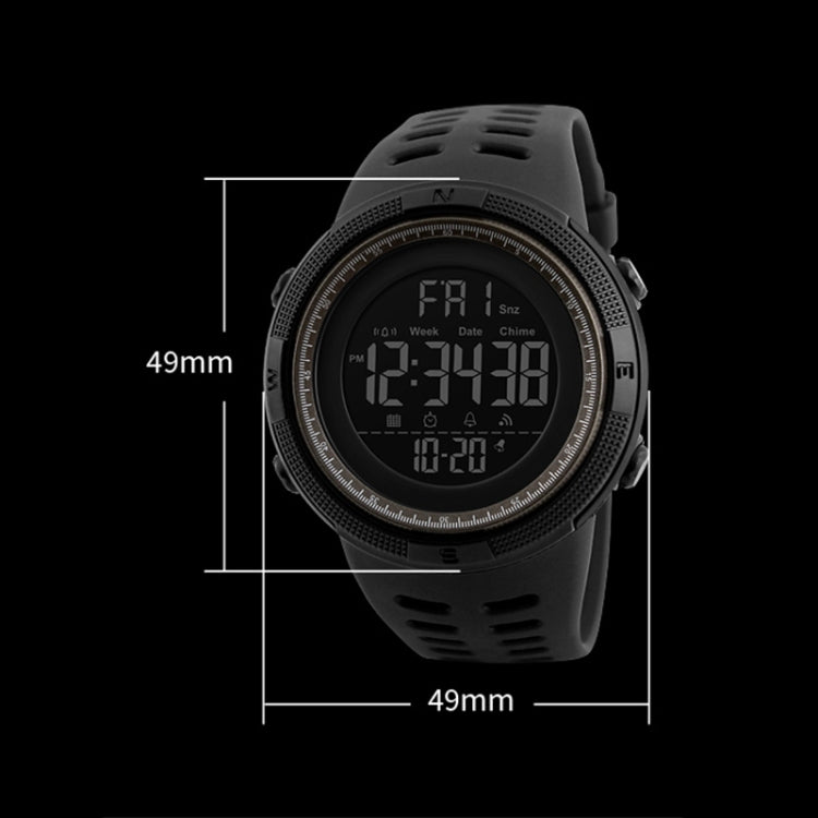 SKMEI 1251 Men Fashionable Outdoor 50m Waterproof Sports Watch Digital Watch with PU Watchband(Coffee) - free shipping - PMC TechLife - Order now!