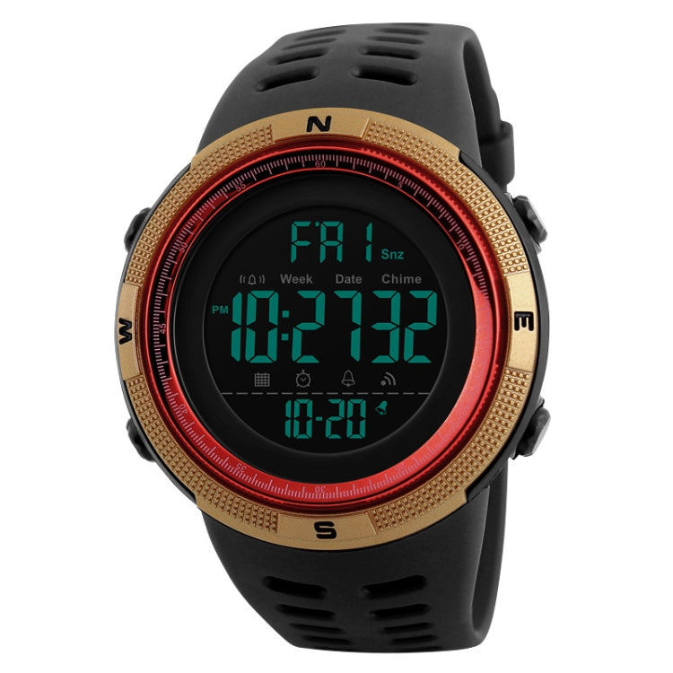SKMEI 1251 Men Fashionable Outdoor 50m Waterproof Sports Watch Digital Watch with PU Watchband(Gold) - free shipping - PMC TechLife - Order now!