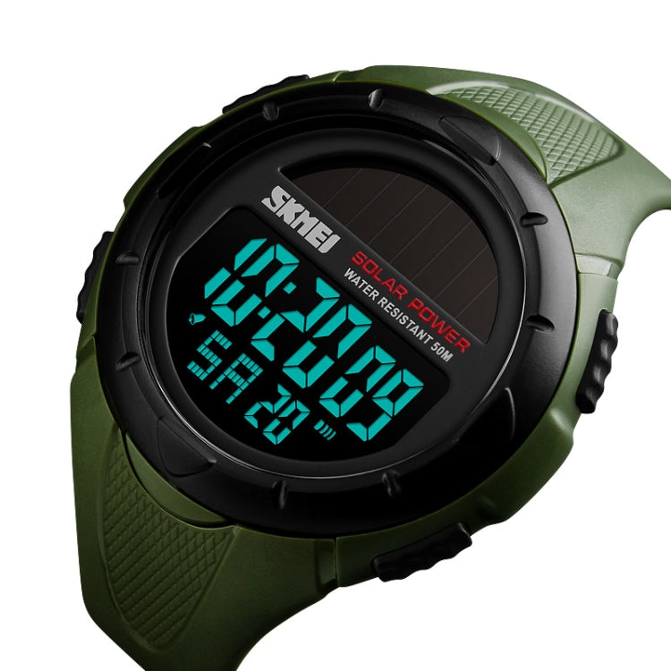 SKMEI 1405 Fashion Solar Power Outdoor Sports Watch Multifunctional 50m Waterproof Men Digital Watch(Army Green) - free shipping - PMC TechLife - Order now!