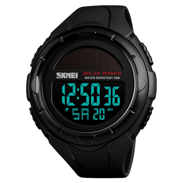 SKMEI 1405 Fashion Solar Power Outdoor Sports Watch Multifunctional 50m Waterproof Men Digital Watch(Black) - free shipping - PMC TechLife - Order now!