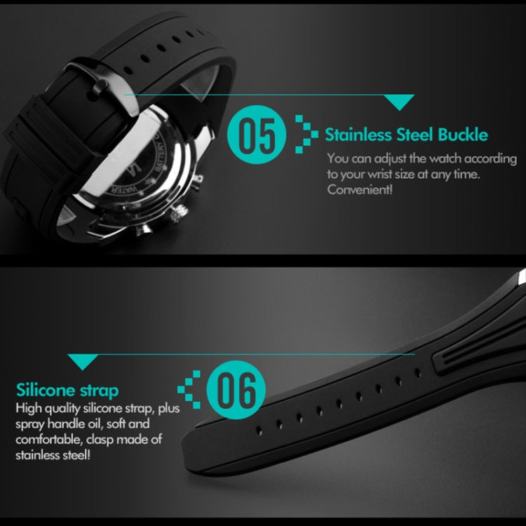 SKMEI 9128 Fashion Multifunctional 3D Large Dial Sports Wristwatch 30m Waterproof Quartz Watch(Green) - free shipping - PMC TechLife - Order now!