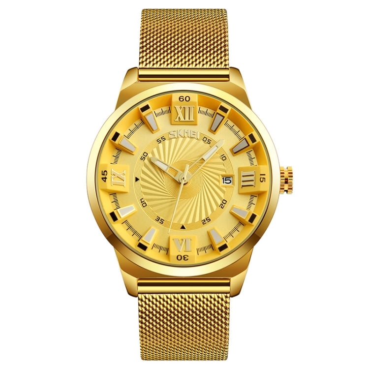 SKMEI 9166 Fashion Men Business Watch 30m Waterproof Metal Quartz Wristwatch(Gold) - free shipping - PMC TechLife - Order now!