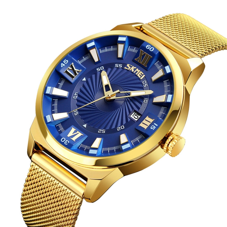 SKMEI 9166 Fashion Men Business Watch 30m Waterproof Metal Quartz Wristwatch(Blue) - free shipping - PMC TechLife - Order now!