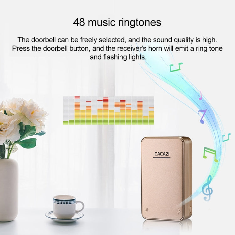 CACAZI FA8 Self-Powered Wireless Doorbell, EU Plug(Black) - free shipping - PMC TechLife - Order now!