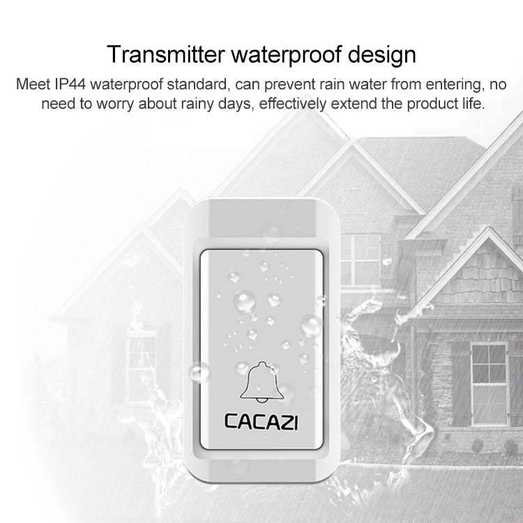 CACAZI V027G One Button Three Receivers Self-Powered Wireless Home Kinetic Electronic Doorbell, UK Plug - free shipping - PMC TechLife - Order now!