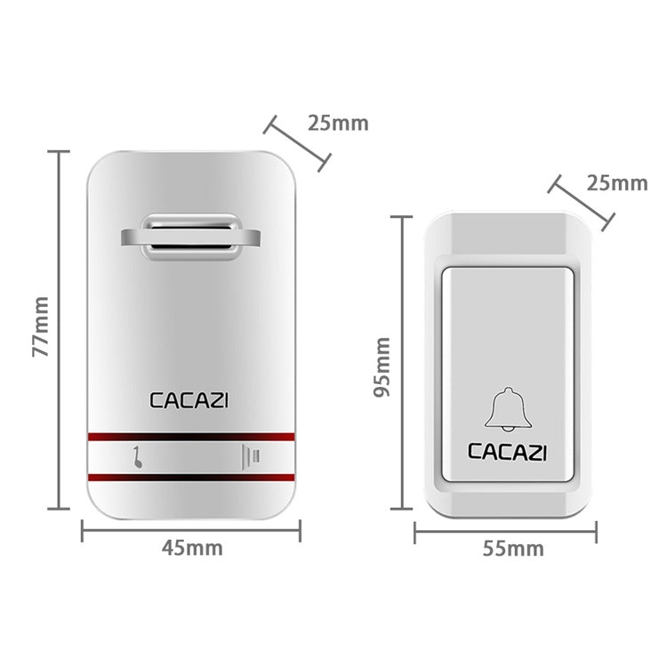 CACAZI V027G One Button One Receivers Self-Powered Wireless Home Kinetic Electronic Doorbell, EU Plug - free shipping - PMC TechLife - Order now!