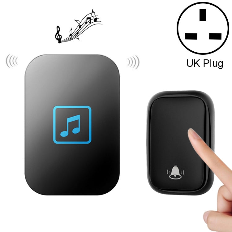 CACAZI FA86 Self-Powered Smart Home Wireless Doorbell, UK Plug(Black) - Wireless Doorbell by CACAZI | Online Shopping South Africa | PMC TechLife | Buy Now Pay Later Mobicred
