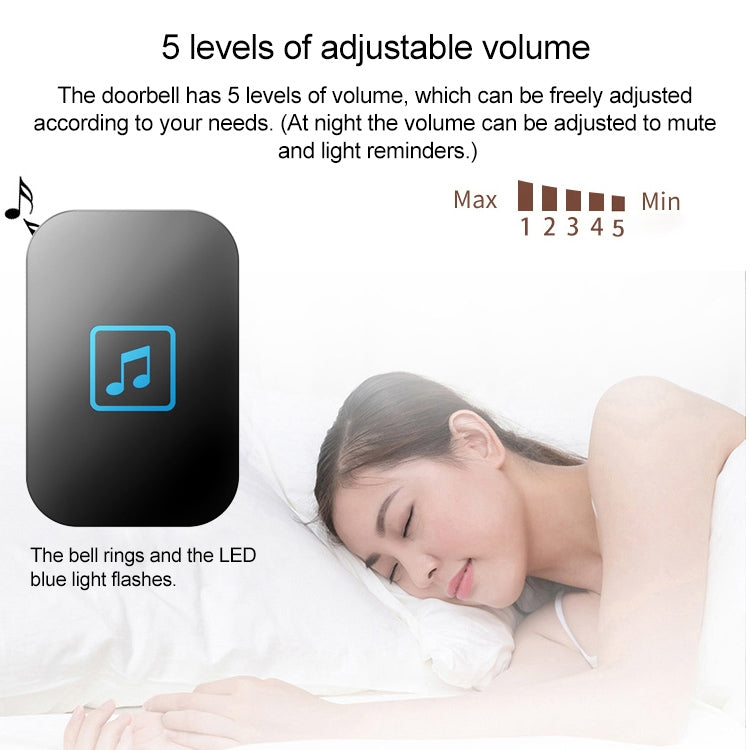 CACAZI FA86 Self-Powered Smart Home Wireless Doorbell, US Plug(White) - Wireless Doorbell by CACAZI | Online Shopping South Africa | PMC TechLife | Buy Now Pay Later Mobicred