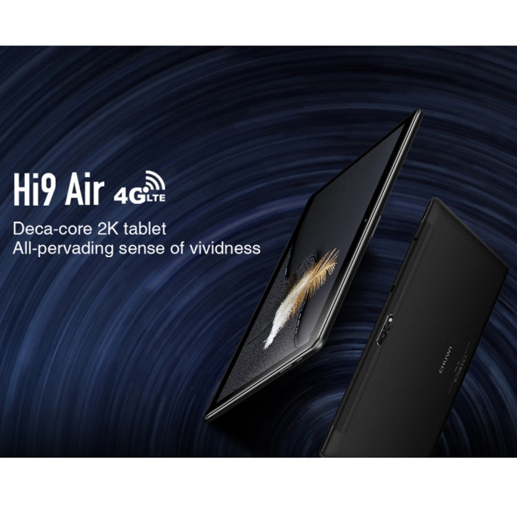 CHUWI Hi9 Air Phone Call Tablet PC, 10.1 inch, 4GB+64GB, Android 8.0, MTK (Helio X27) Deca Core up to 2.1GHz, Support OTG, FM, Bluetooth, Dual Band WiFi, Network: 4G(Black) - free shipping - PMC TechLife - Order now!