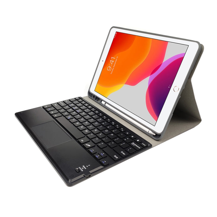 RK102C Detachable Magnetic Plastic Bluetooth Keyboard with Touchpad + Silk Pattern TPU Tablet Case for iPad 10.2, with Pen Slot & Bracket(Rose Gold) - Universal by PMC TechLife | Online Shopping South Africa | PMC TechLife