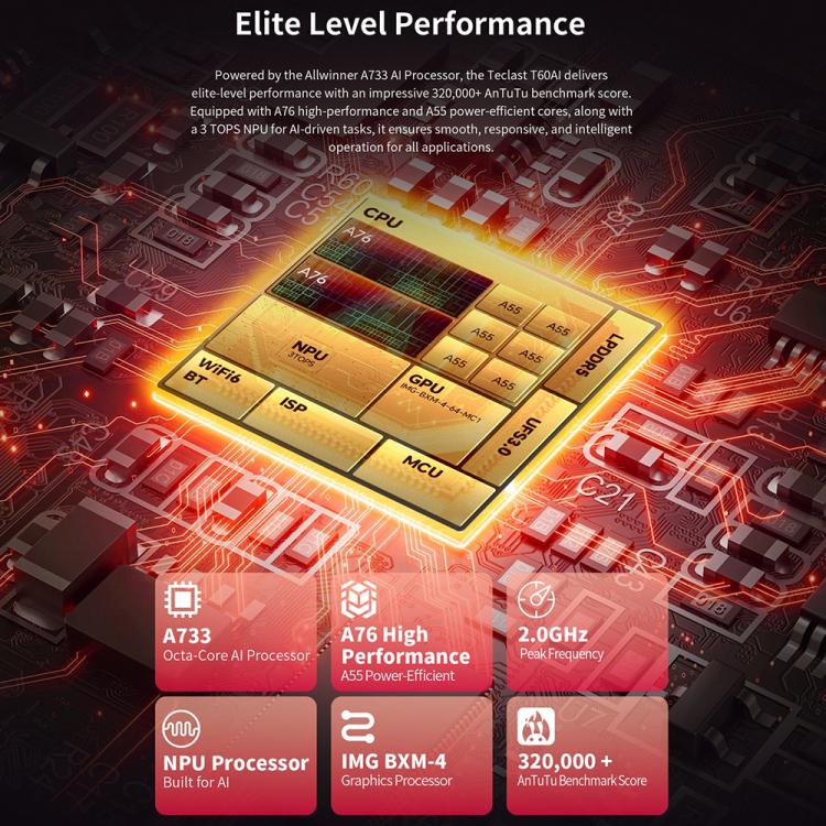 Teclast T60AI WiFi Tablet PC, 6GB+128GB, 12 inch Android 15 Allwinner A733 Octa Core with NPU - free shipping - PMc TechLife - Order now!