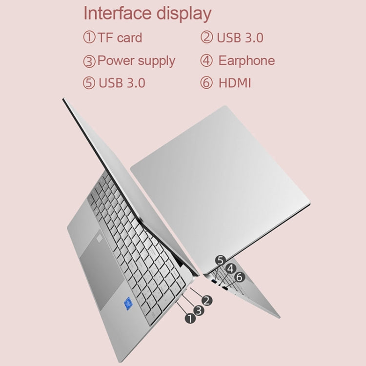 H15 15.6 inch Ultrathin Laptop, 16GB+128GB, Windows 11 Intel Celeron N5095 Quad Core, EU Plug (Silver) - free shipping - PMc TechLife - Order now!
