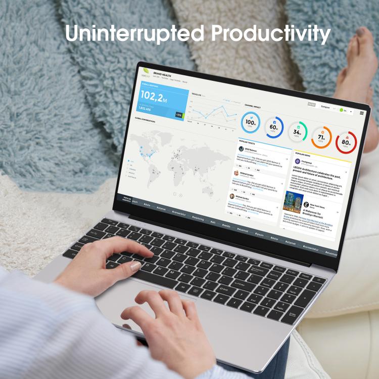 N5095 15.6 inch Laptop, 8GB+256GB, Windows 11 Intel Celeron N5095 Quad Core, Support Fingerprint Unlock, EU Plug (Silver) - free shipping - PMc TechLife - Order now!