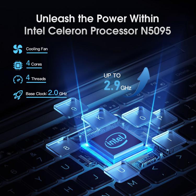 N5095 15.6 inch Laptop, 16GB+512GB, Windows 11 Intel Celeron N5095 Quad Core, Support Fingerprint Unlock, UK Plug (Silver) - free shipping - PMc TechLife - Order now!