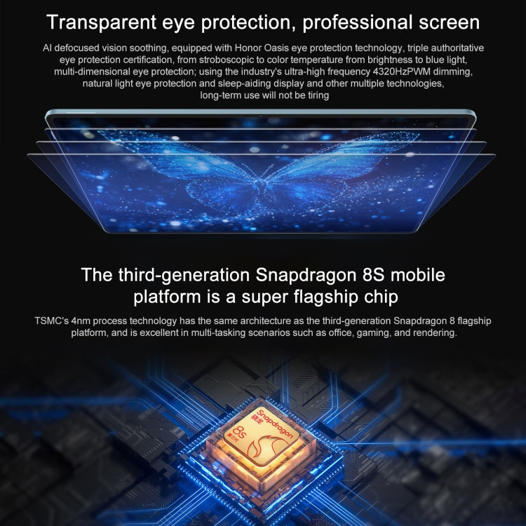 Honor Pad GT Pro WiFi Tablet PC, 12.3 inch 8GB+256GB MagicOS 8.0.1 Qualcomm Snapdragon 8s Gen 3 Octa Core (White) - free shipping - PMc TechLife - Order now!