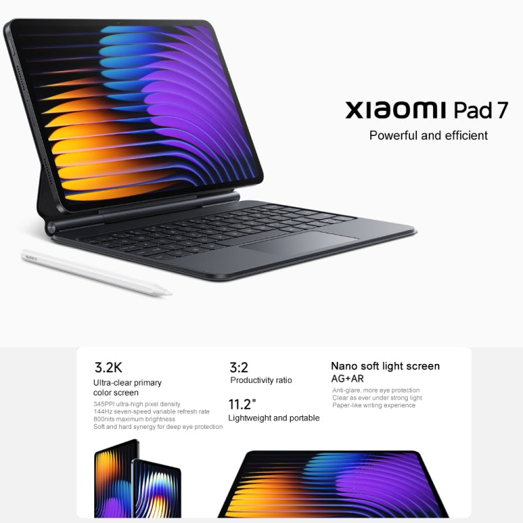 Xiaomi Pad 7 11.2 inch, 8GB+256GB, HyperOS 2 Qualcomm Snapdragon 7+ Gen3 Octa Core (Black) - free shipping - PMc TechLife - Order now!