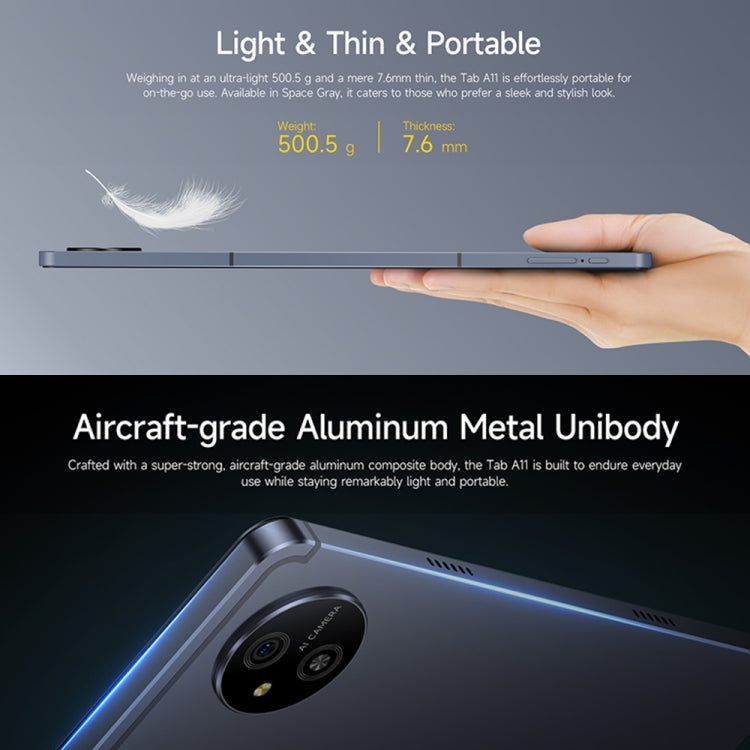 Ulefone Tab A11 Tablet PC, 6GB+256GB, 11 inch Android 14 Unisoc T620 Octa Core 4G Network, EU Plug (Space Grey) - free shipping - PMC Jewellery - Order now!
