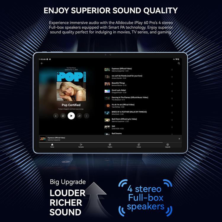 ALLDOCUBE iPlay 60 Pro 4G LTE Tablet PC, 6GB+128GB, 11 inch Android 14 MediaTek Helio G99 Octa Core Support Dual SIM (Dark Gray) - free shipping - PMc TechLife - Order now!