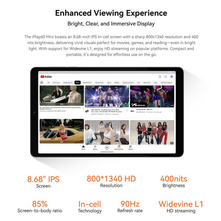 ALLDOCUBE iPlay 60 mini 4G LTE Tablet PC, 4GB+64GB, 8.68 inch Android 15 Unisoc T606 Octa Core Support Dual SIM (Grey) - free shipping - PMc TechLife - Order now!