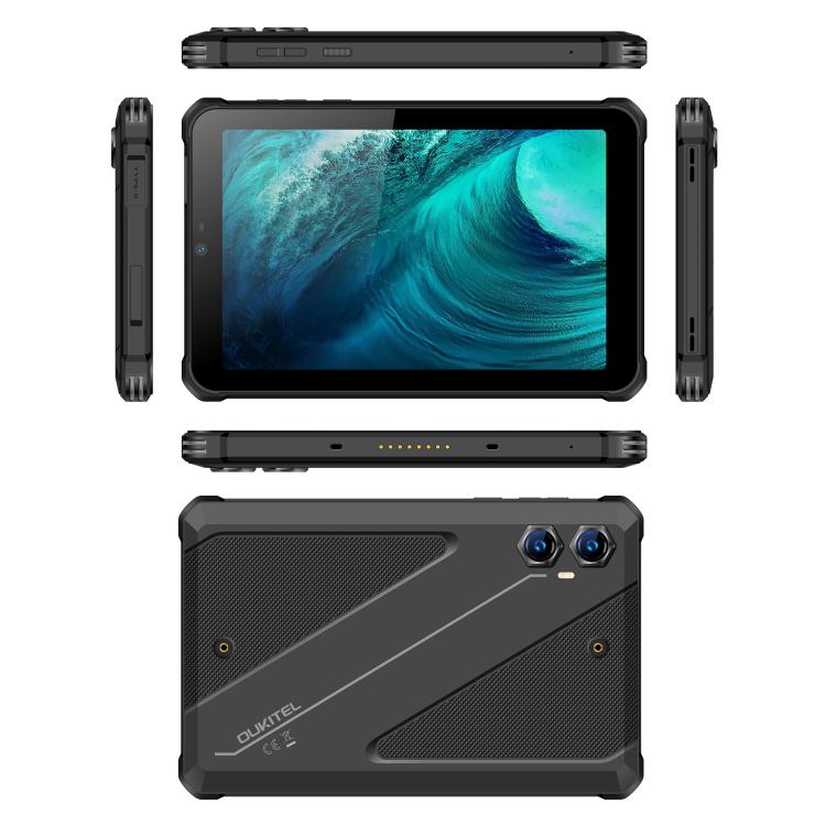 OUKITEL RT3 Plus 4G Network IP68/IP69K Rugged Tablet, 4GB+128GB, 8.0 inch Android 15 MediaTek G81 Octa-Core Support Dual SIM, EU Plug (Black) - free shipping - PMC TechLife - Order now!