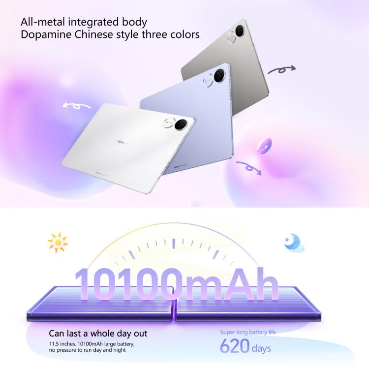 Honor Pad V9 WiFi Tablet PC, 11.5 inch 8GB+128GB MagicOS 9.0 Dimensity 8350 Ultra Octa Core (White) - free shipping - PMc TechLife - Order now!