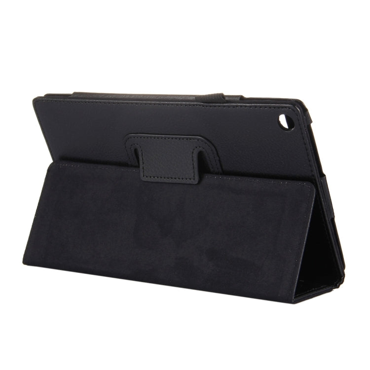 For Amazon Kindle Fire HD8 (2017) Litchi Texture Horizontal Flip Leather Case with Holder(Black) - Amazon by PMC TechLife | Online Shopping South Africa | PMC TechLife