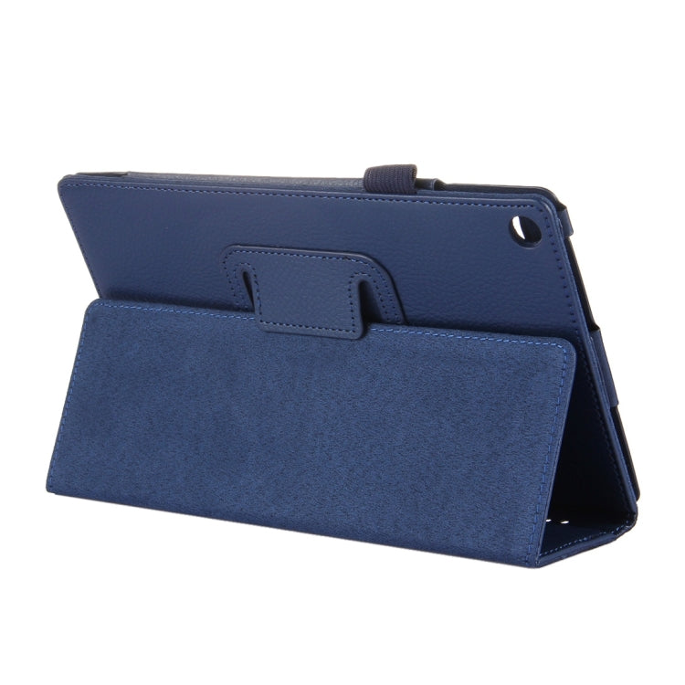For Amazon Kindle Fire HD8 (2017) Litchi Texture Horizontal Flip Leather Case with Holder(Dark Blue) - Amazon by PMC TechLife | Online Shopping South Africa | PMC TechLife