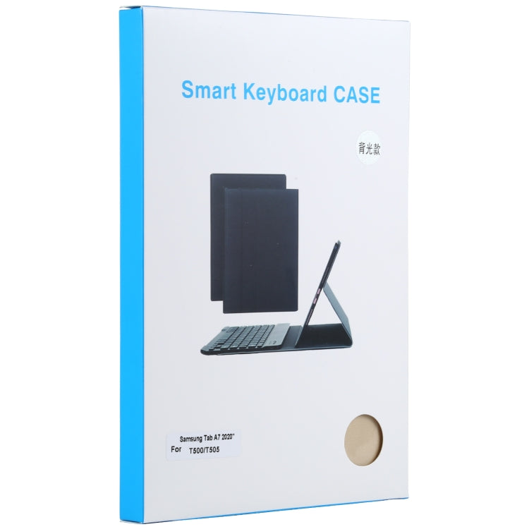 A500S Detachable Bluetooth Backlight Keyboard Ultrathin Horizontal Flip Leather Tablet Case with Holder for Samsung Galaxy Tab A7 10.4 (2020) T500 / T505(Gold) - Samsung Keyboard by PMC TechLife | Online Shopping South Africa | PMC TechLife