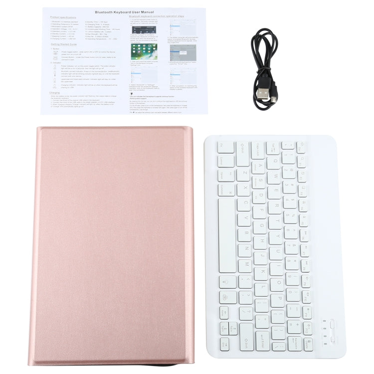 A500S Detachable Bluetooth Backlight Keyboard Ultrathin Horizontal Flip Leather Tablet Case with Holder for Samsung Galaxy Tab A7 10.4 (2020) T500 / T505(Rose Gold) - Samsung Keyboard by PMC TechLife | Online Shopping South Africa | PMC TechLife