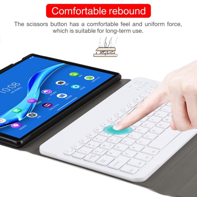 AM10 2 in 1 Removable Bluetooth Keyboard + Protective Leather Tablet Case with Holder for Lenovo M10 FHD Plus 10.3 inch(Gold) - Lenovo Keyboard by PMC TechLife | Online Shopping South Africa | PMC TechLife