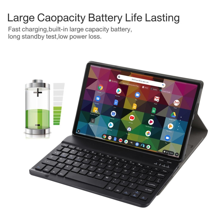 AM11 2 in 1 Removable Bluetooth Keyboard + Protective Leather Tablet Case with Holder for Lenovo M10 FHD REL TB-X605FC/LC(Black) - Lenovo Keyboard by PMC TechLife | Online Shopping South Africa | PMC TechLife