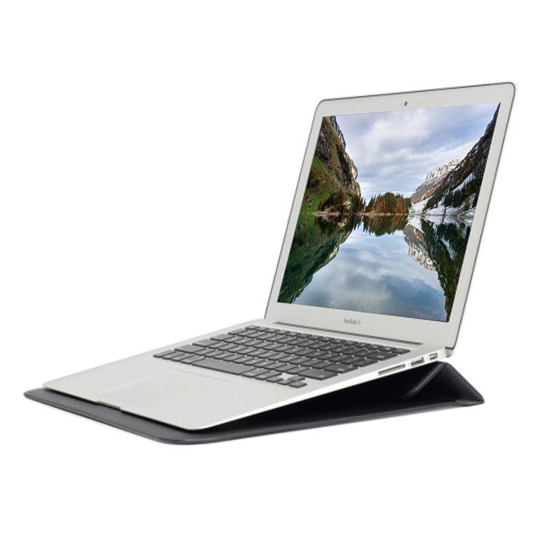 Universal Envelope Style PU Leather Case with Holder for Ultrathin Notebook Tablet PC 15.4 inch, Size: 39x28x1.5cm(Black) - 15 inch by PMC TechLife | Online Shopping South Africa | PMC TechLife | Buy Now Pay Later Mobicred