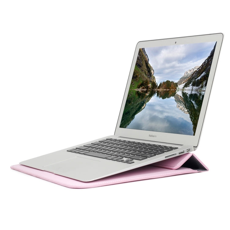 Universal Envelope Style PU Leather Case with Holder for Ultrathin Notebook Tablet PC 15.4 inch, Size: 39x28x1.5cm(Pink) - 15 inch by PMC TechLife | Online Shopping South Africa | PMC TechLife | Buy Now Pay Later Mobicred