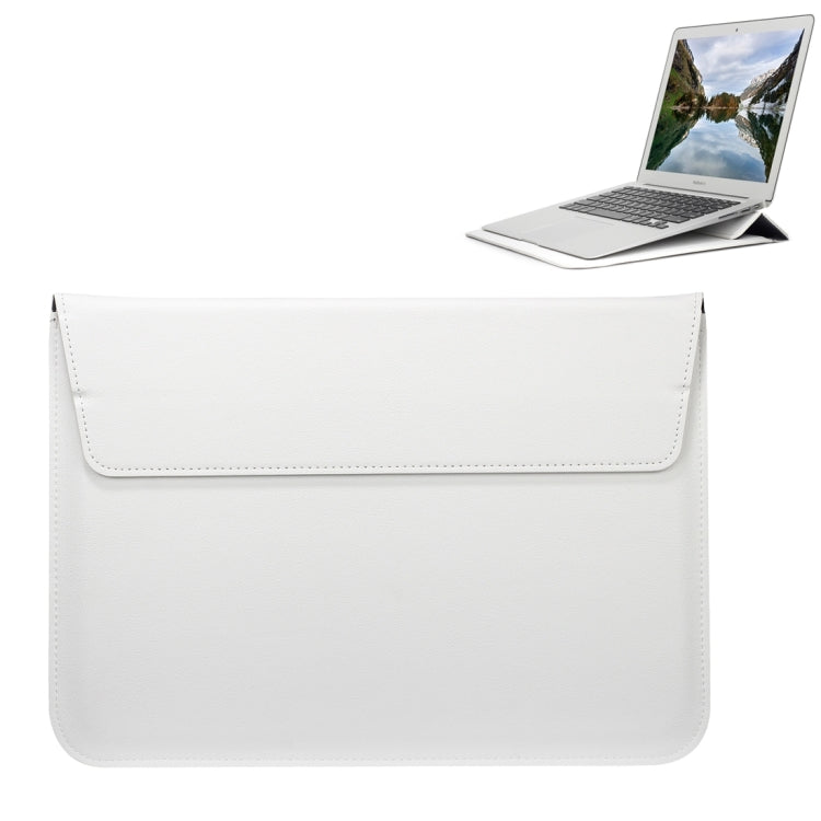 Universal Envelope Style PU Leather Case with Holder for Ultrathin Notebook Tablet PC 13.3 inch, Size: 35x25x1.5cm(White) - 13 inch by PMC TechLife | Online Shopping South Africa | PMC TechLife | Buy Now Pay Later Mobicred