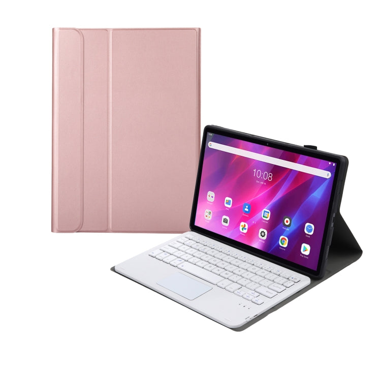 AK10-A 2 in 1 Detachable Bluetooth Keyboard + Lambskin Texture TPU Protective Leather Tablet Case with Touchpad & Holder for Lenovo Qitian K10 TB-X6C6X(Rose Gold) - Lenovo Keyboard by PMC TechLife | Online Shopping South Africa | PMC TechLife